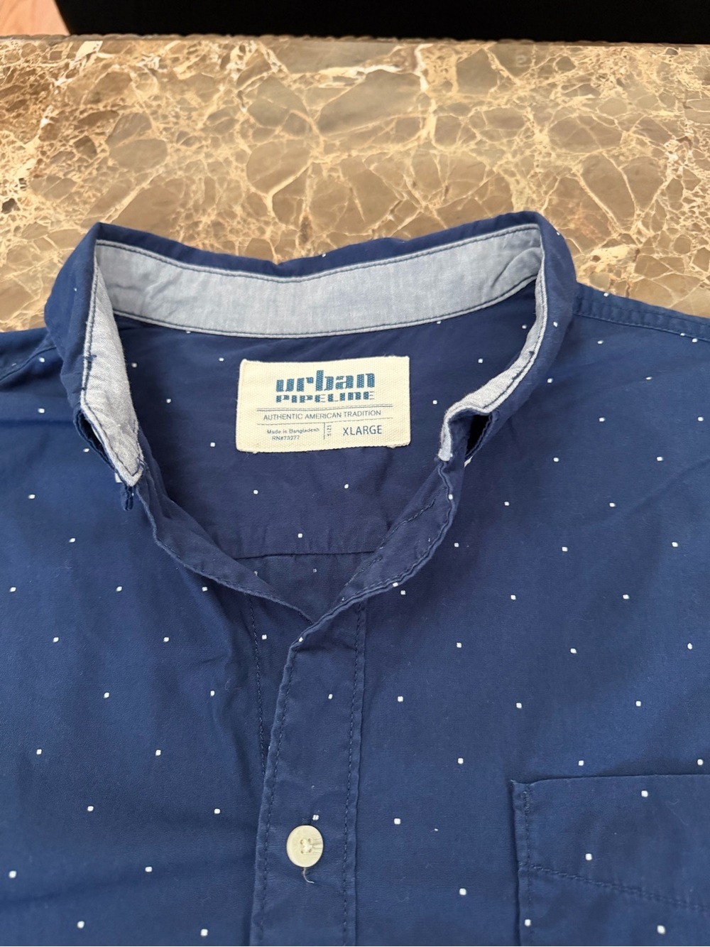 urban pipeline Navy Blue Dot Button-Down Shirt